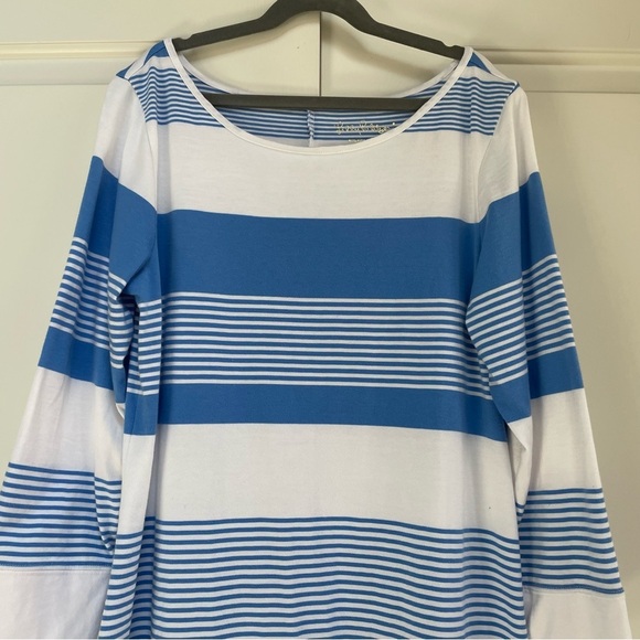 Lilly Pulitzer Marlowe Bay Blue Coconut Stripe 100% Pima Cotton Pullover Dress - Picture 5 of 14
